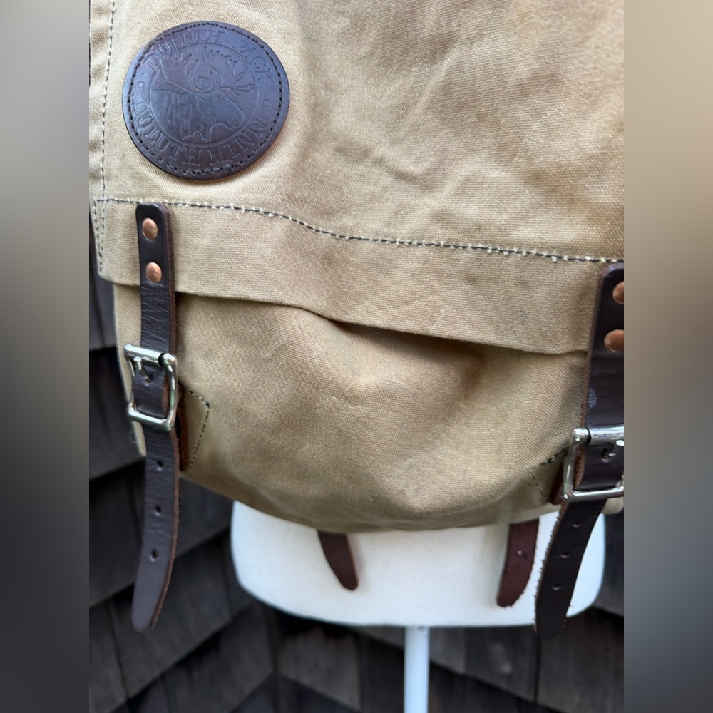 Rustic Duluth Pack Backpack Canvas With Leather S… - image 2